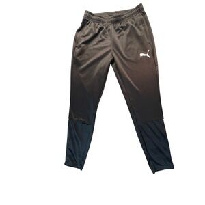 Puma Men's Black Athletic Track Pants Joggers Zip Legs Size M